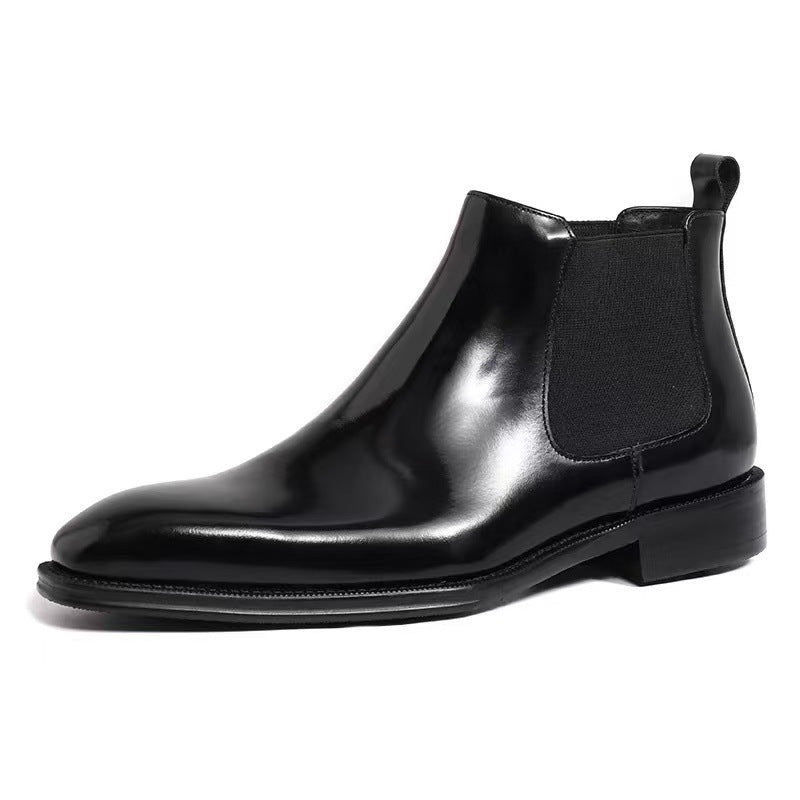 Black Patent Leather Chelsea Boots