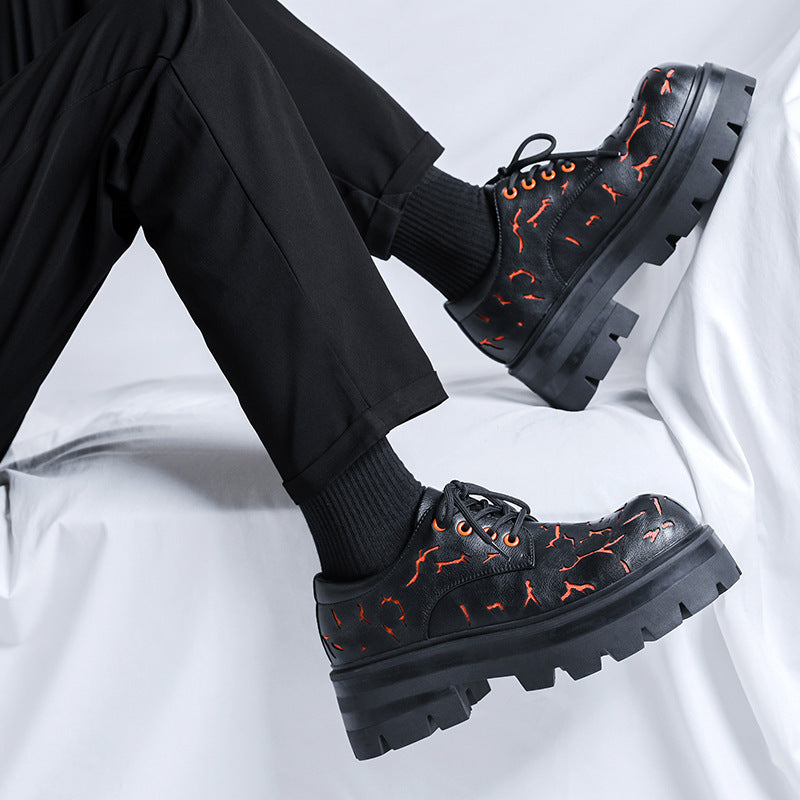 Destroyed Crack-Pattern Derby Shoes
