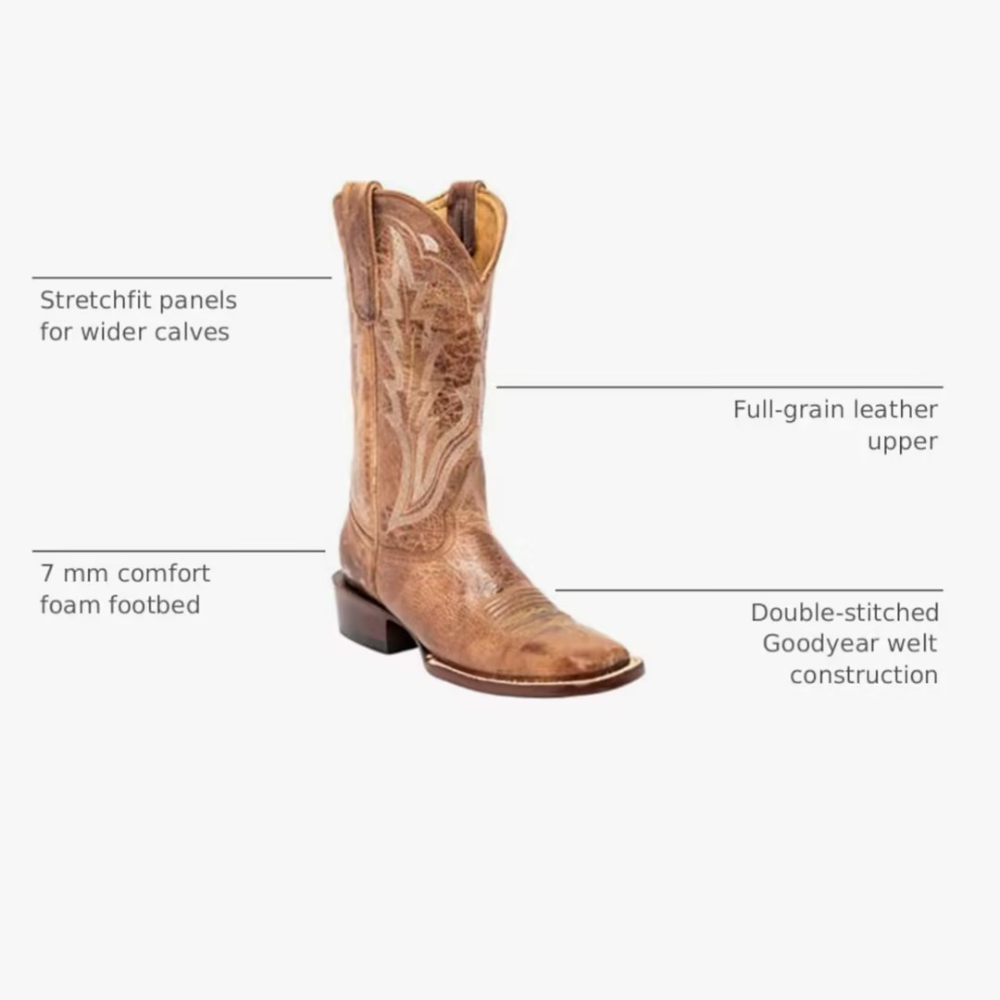 Brash Western Boot Broad Square Toe