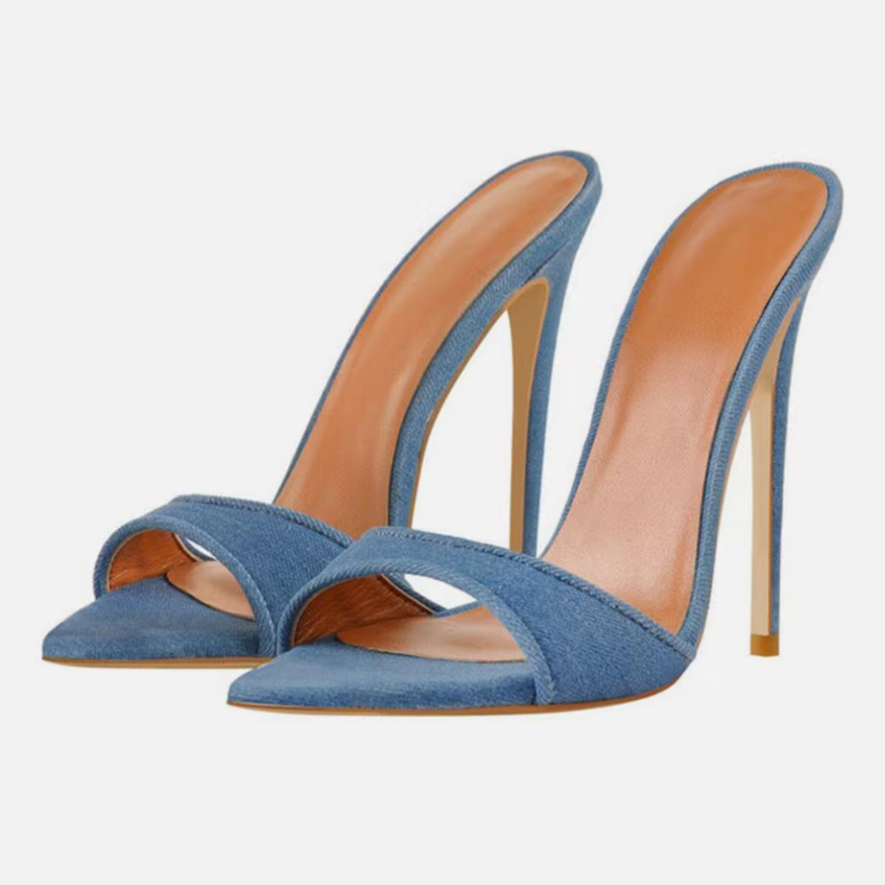 Blue Denim High Heels