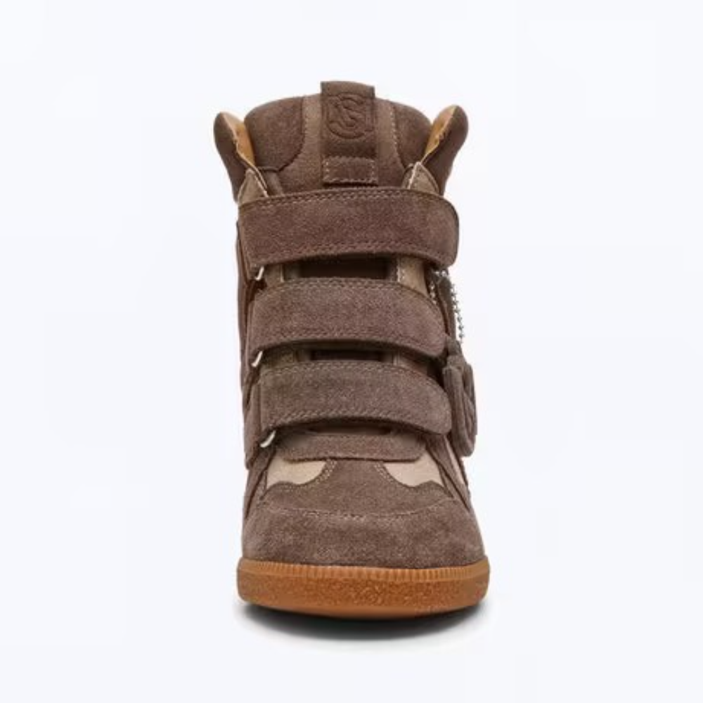 Brown Suede Velcro Sneakers