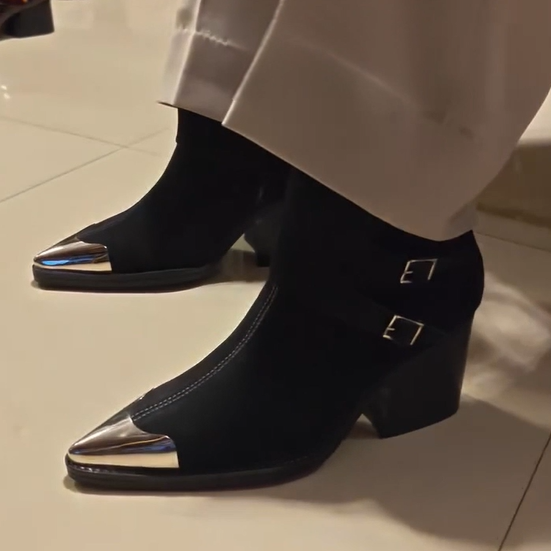 Strap Chelsea Boot with Silver Toe