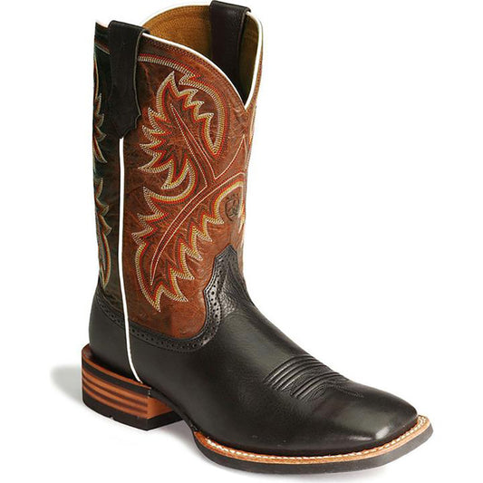 Men's Totem Embroidered Square-Toe Cowboy Boots