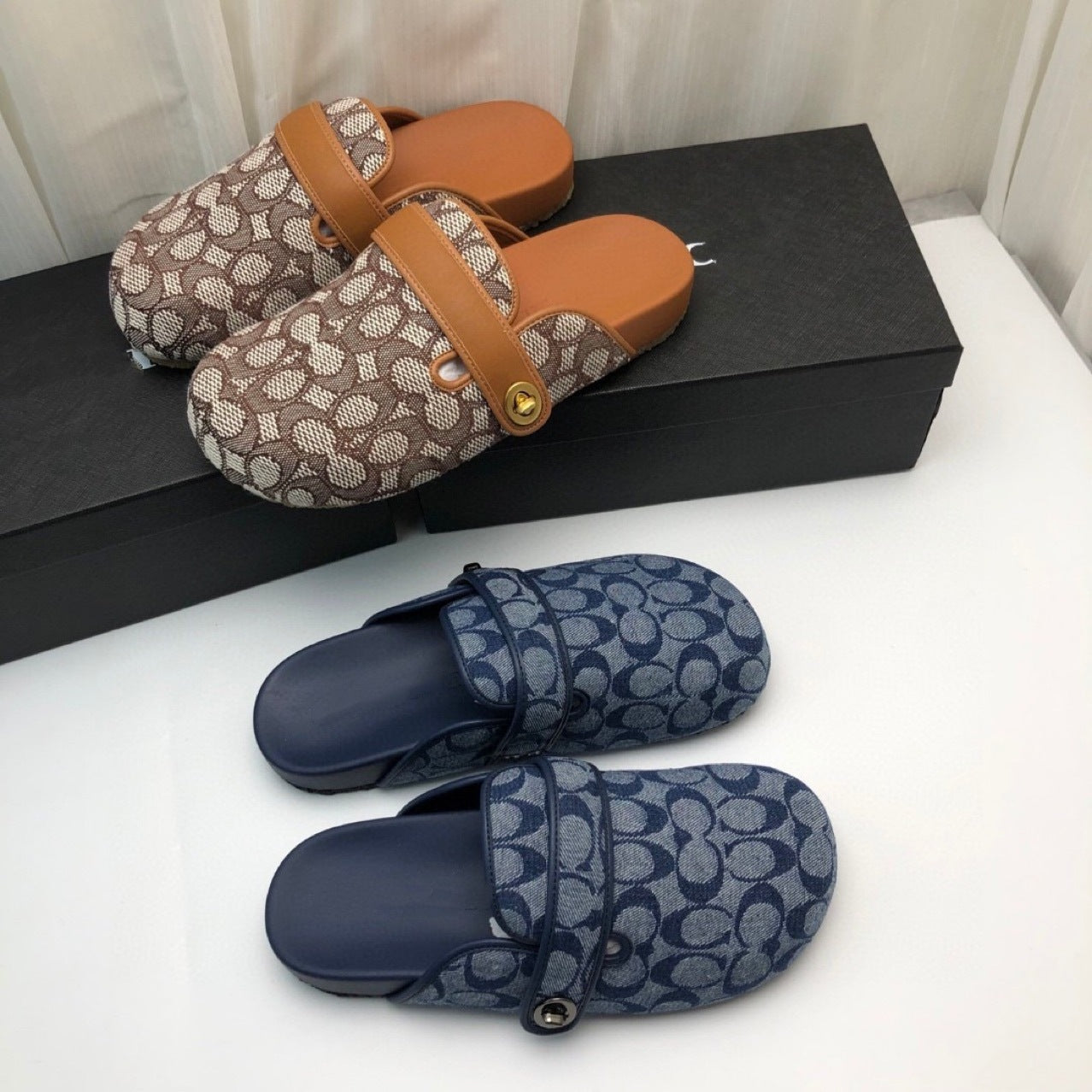 Denim Round-Toe Slippers