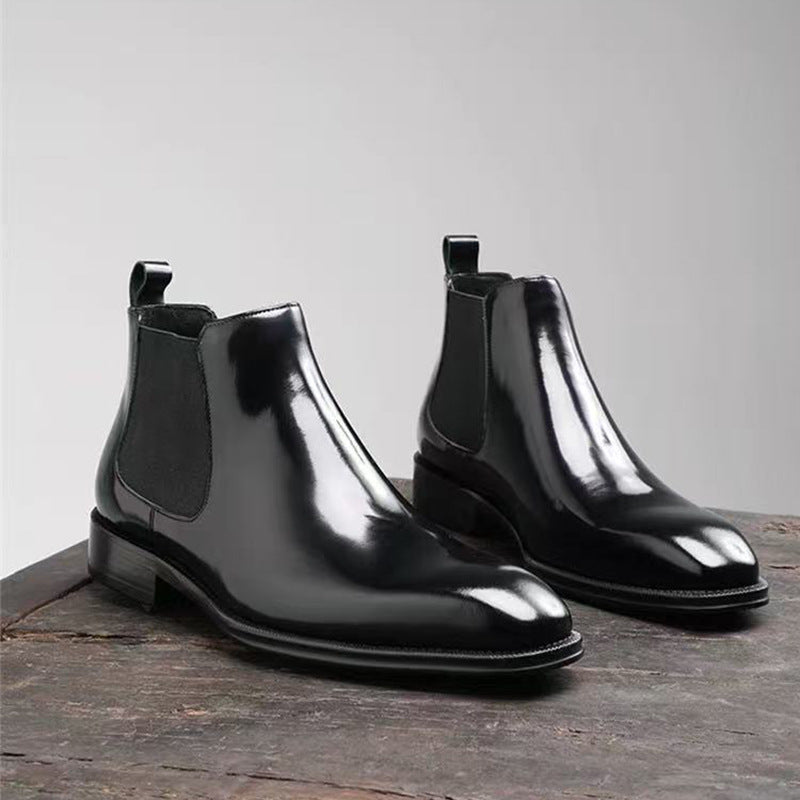 Black Patent Leather Chelsea Boots