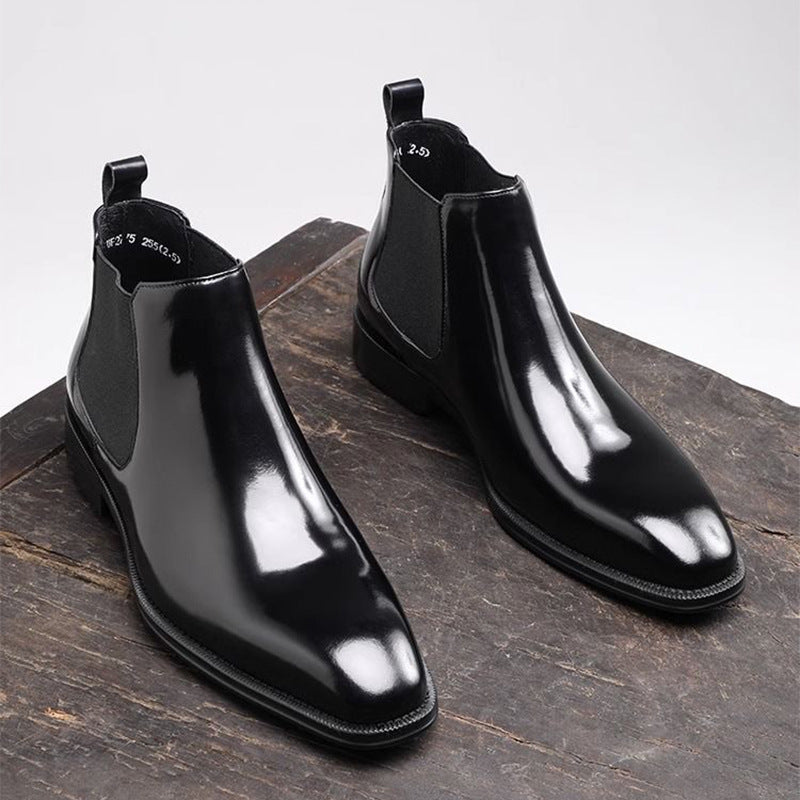 Black Patent Leather Chelsea Boots