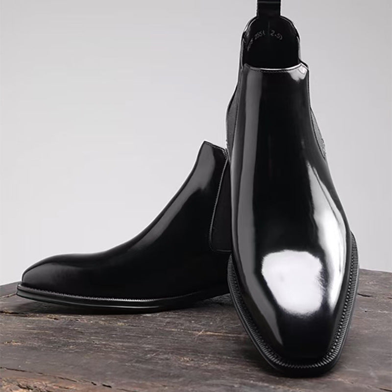 Black Patent Leather Chelsea Boots