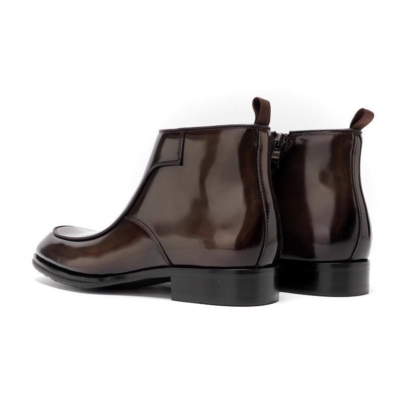 Glossy Leather Chelsea Boots