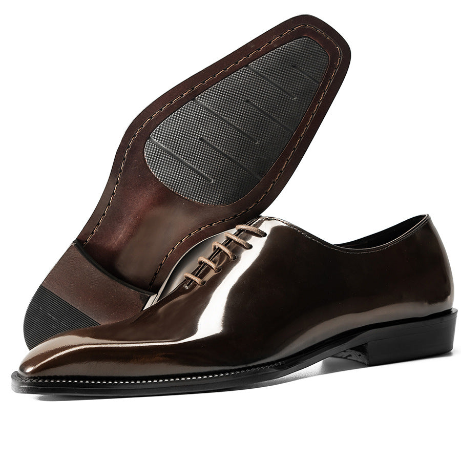 Men's Square-Toe Leather Dress Shoes