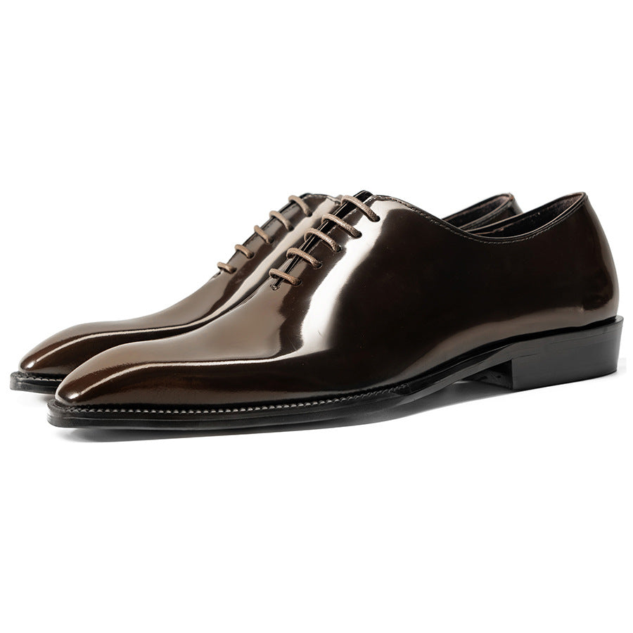 Men's Square-Toe Leather Dress Shoes