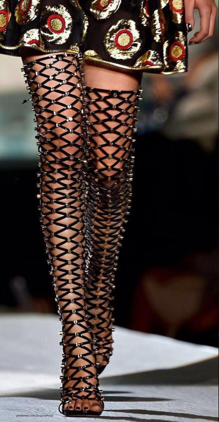 Women's Sexy Rivets Thigh High Sandals