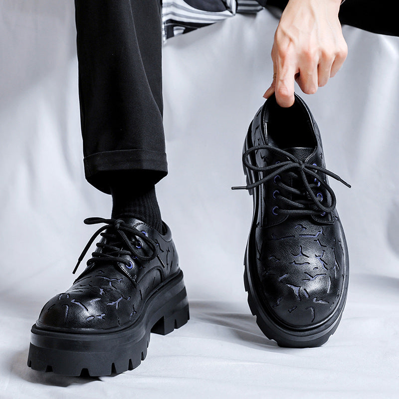 Destroyed Crack-Pattern Derby Shoes