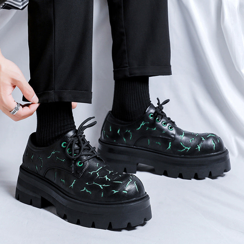 Destroyed Crack-Pattern Derby Shoes