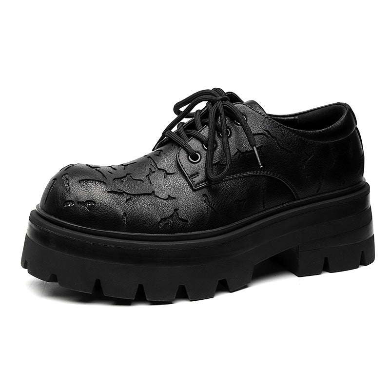 Destroyed Crack-Pattern Derby Shoes
