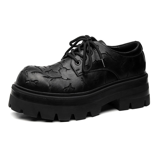 Destroyed Crack-Pattern Derby Shoes