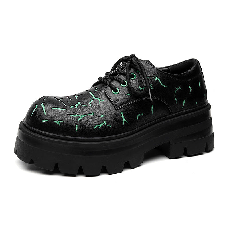 Destroyed Crack-Pattern Derby Shoes