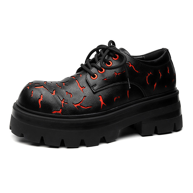 Destroyed Crack-Pattern Derby Shoes