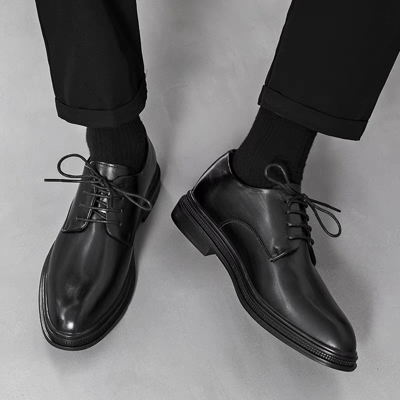 Men's Black Premium Calfskin Dress Shoes