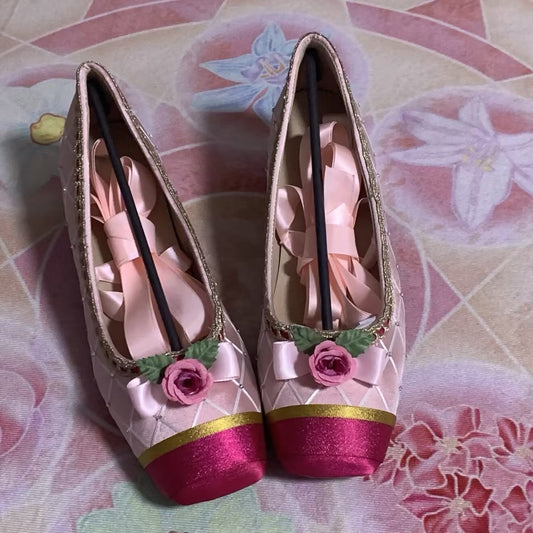 Floral Square-Toe Sheepskin Ballet Flats