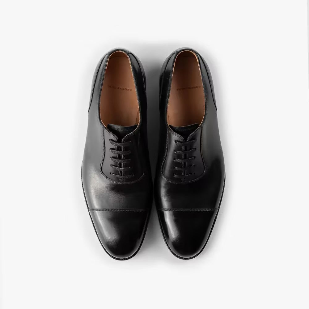 Black Genuine Leather Oxfords