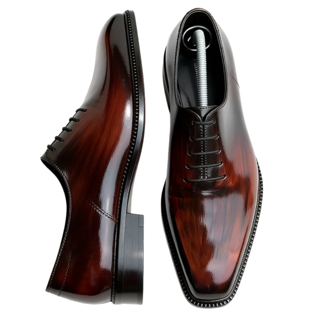 Burgundy leather Oxfords