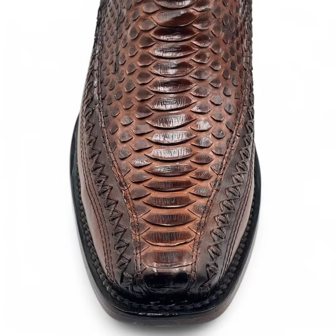 Brown Crocodile Leather Cowboy Boots