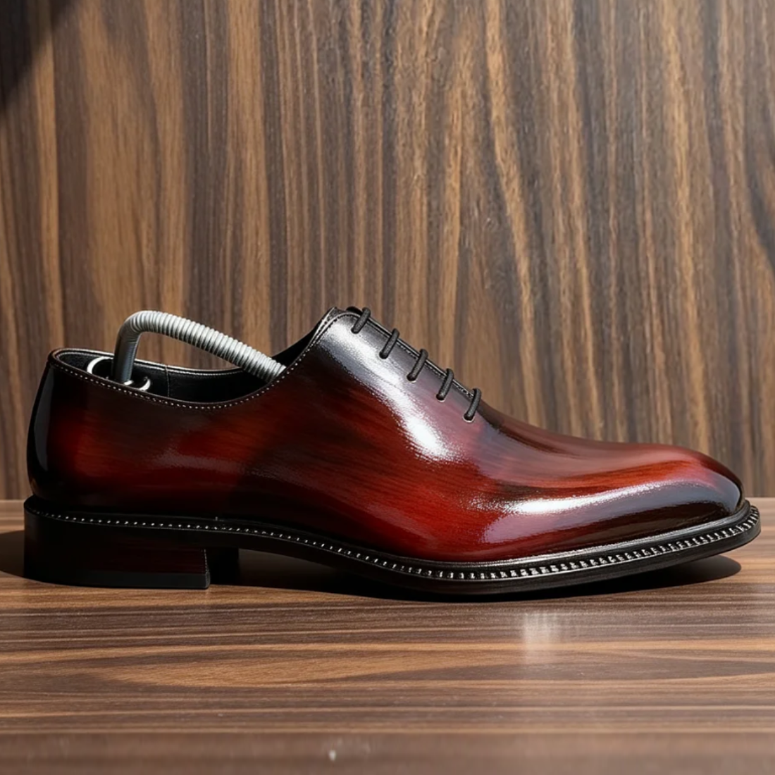 Burgundy leather Oxfords