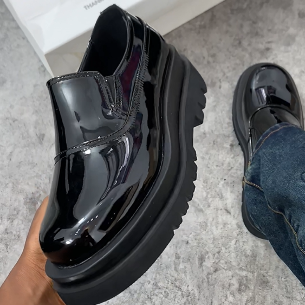 Black Patent Leather Chukka Boots