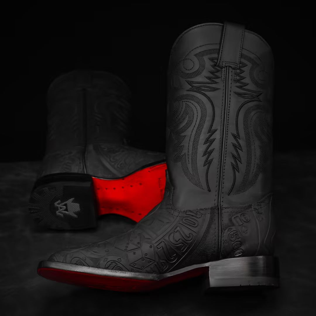 “The Gambler” Matte Black – Square Toe
