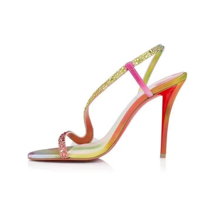 Colorful Rhinestone High Heels