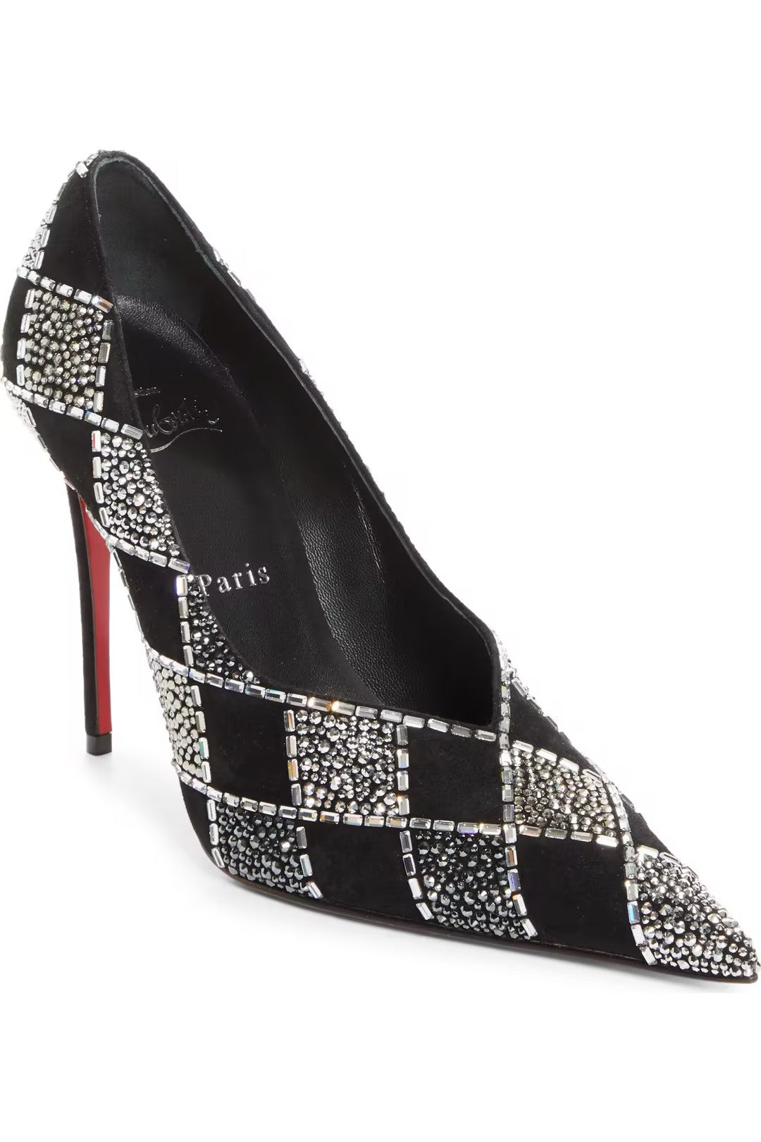 Diamond-embellished Pointed-Toe High Heels
