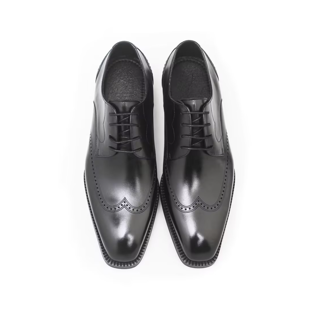 Block-embossed Leather Shoes