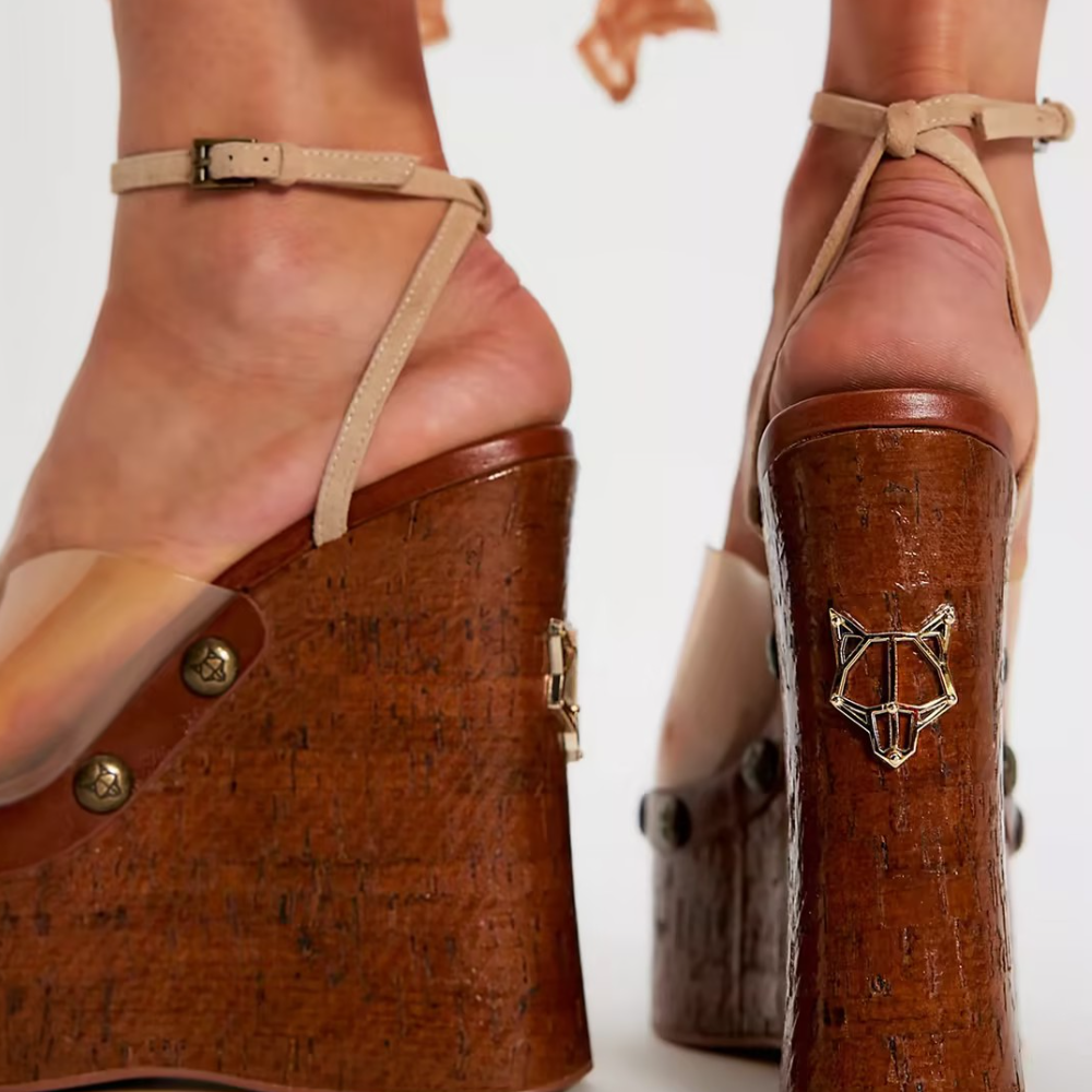PVC Stitched High-Heeled Sandals