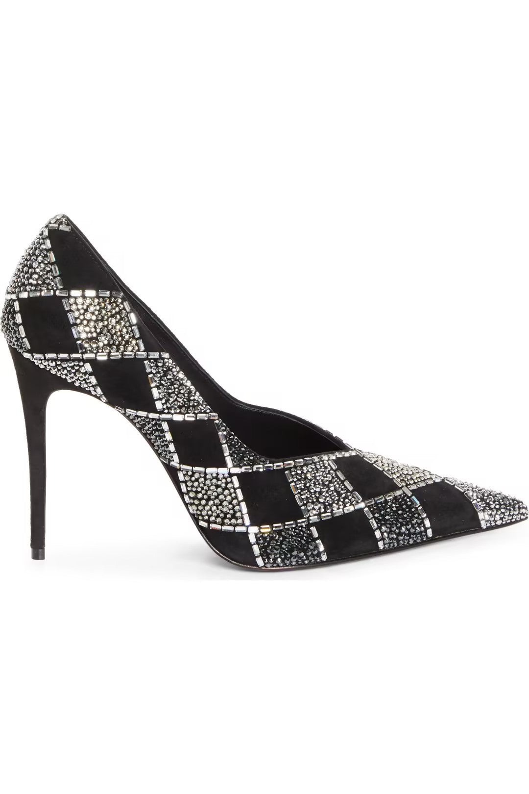 Diamond-embellished Pointed-Toe High Heels