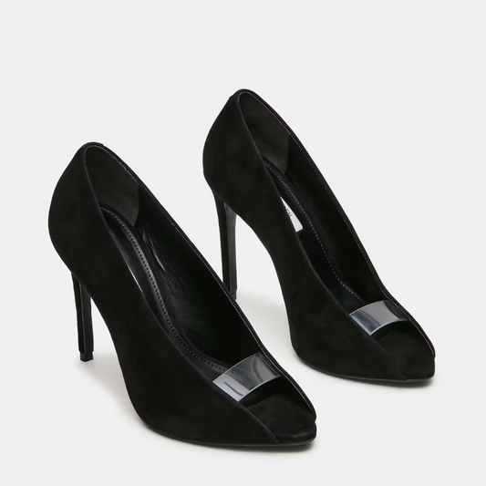 Suede Open-Toe Stilettos