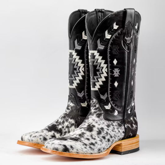 Genuine Cowhide Boots - Square Toe