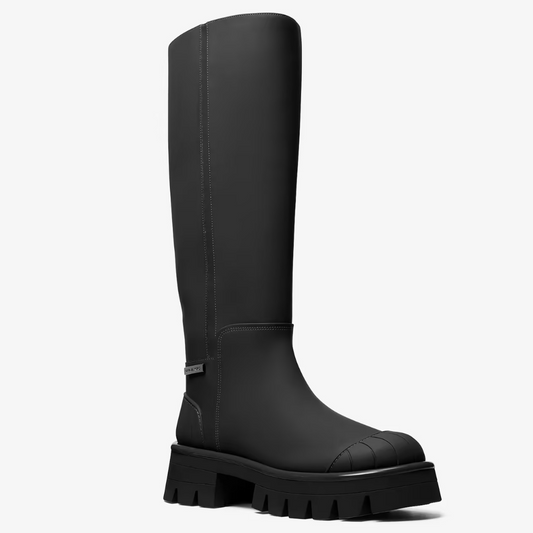 Black Platform Rain Boots