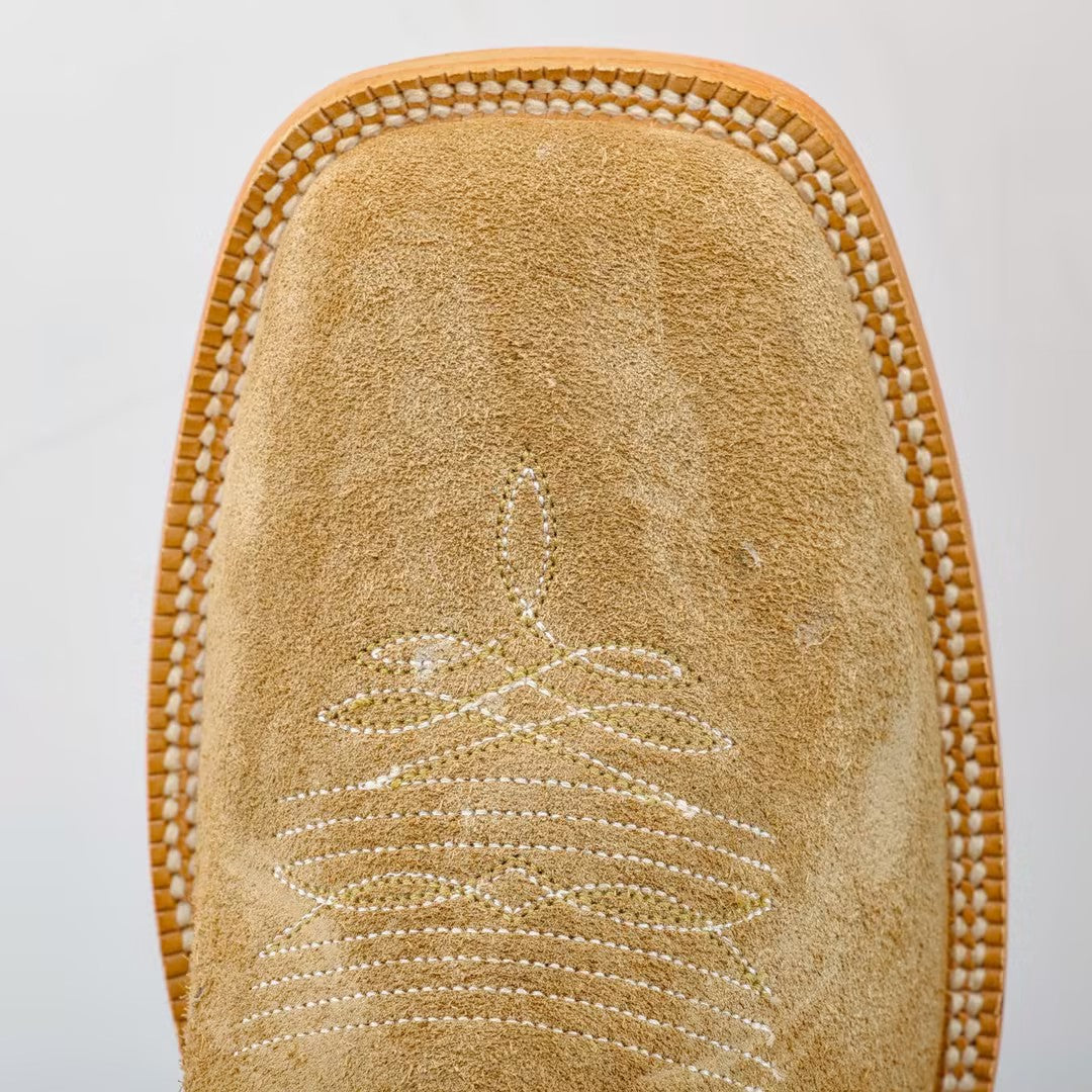 Honey Rough-Out Boots - Square Toe