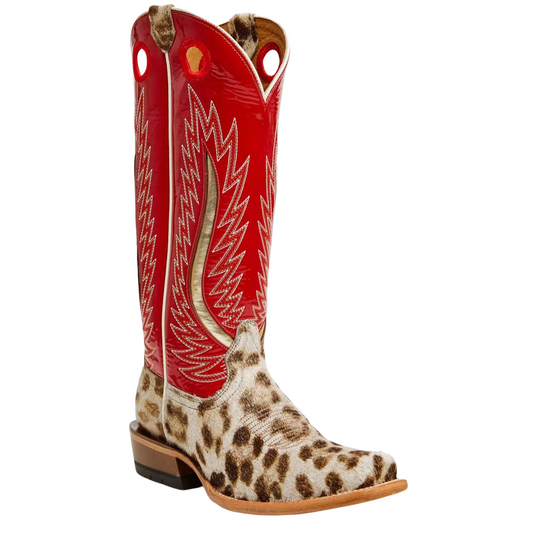 Leopard-print Patchwork Cowboy Boots