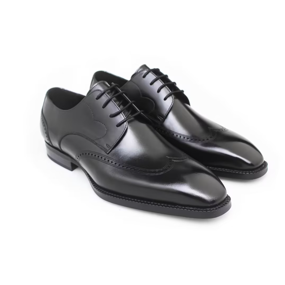 Block-embossed Leather Shoes