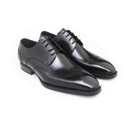 Block-embossed Leather Shoes