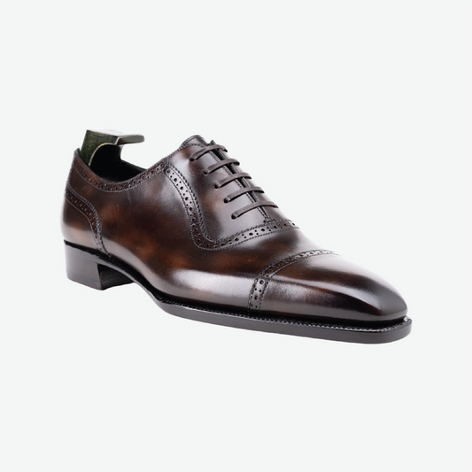 Brown Patina Captoe Oxfords