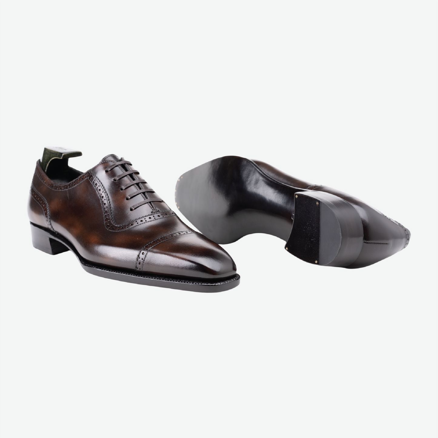 Brown Patina Captoe Oxfords