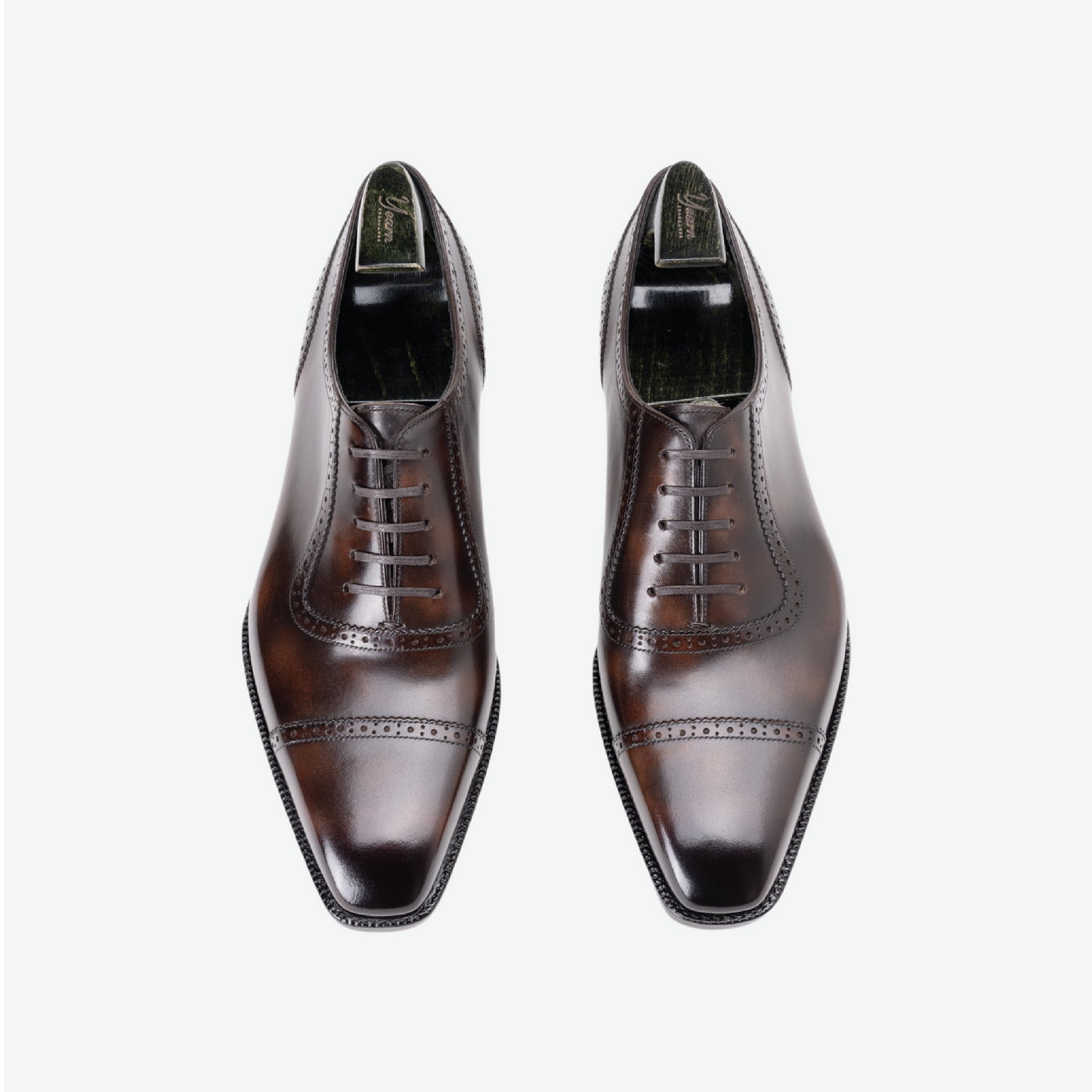 Brown Patina Captoe Oxfords