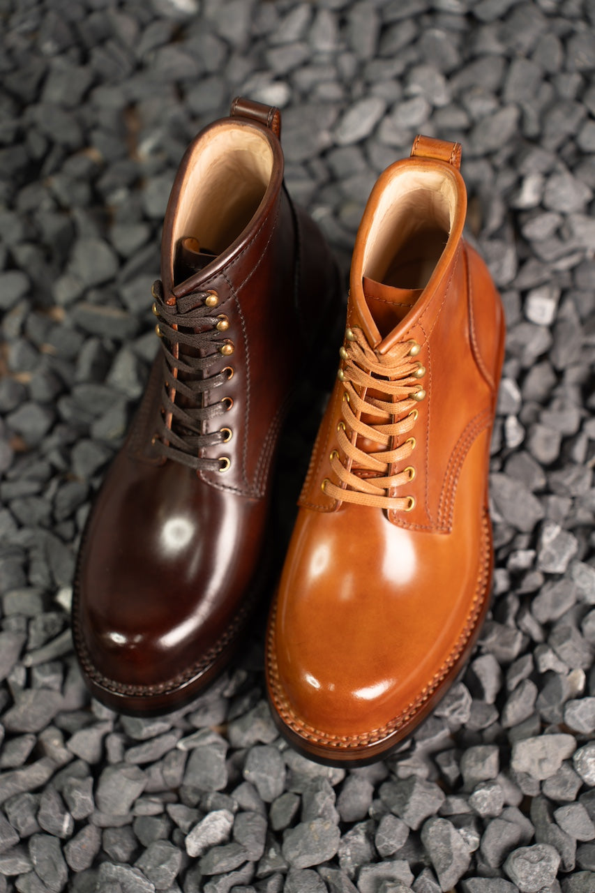 Plain Toe Boots in Shell Cordovan