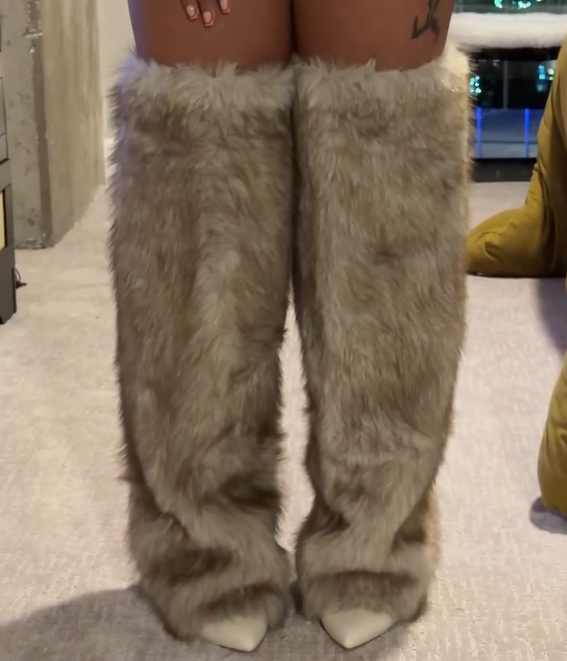Fur-lined Tall Heeled Boots