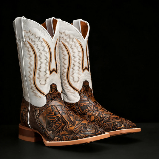 Western Gambler Leather Cowboy Boots