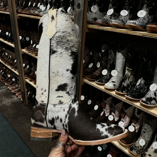 Women's Cowhide Square-Toed Western Cowboy Boots