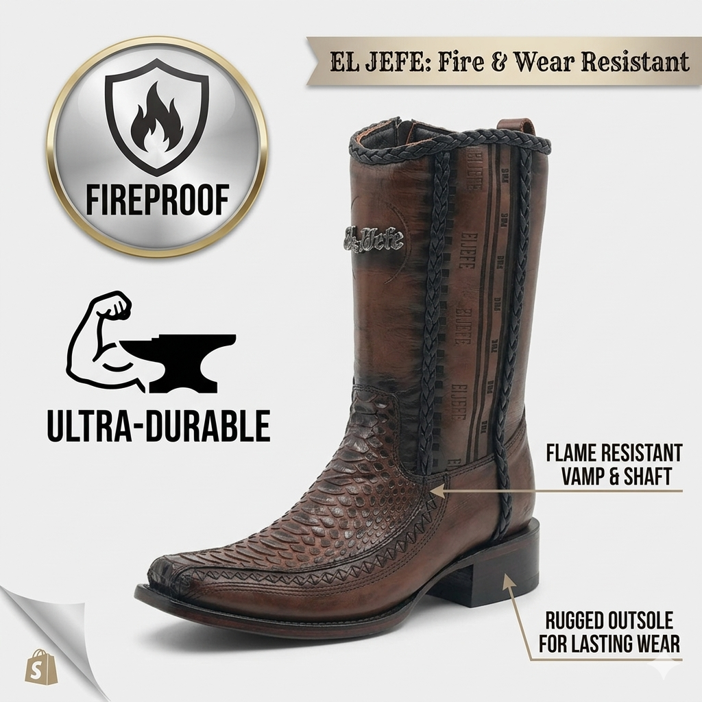 Brown Crocodile Leather Cowboy Boots