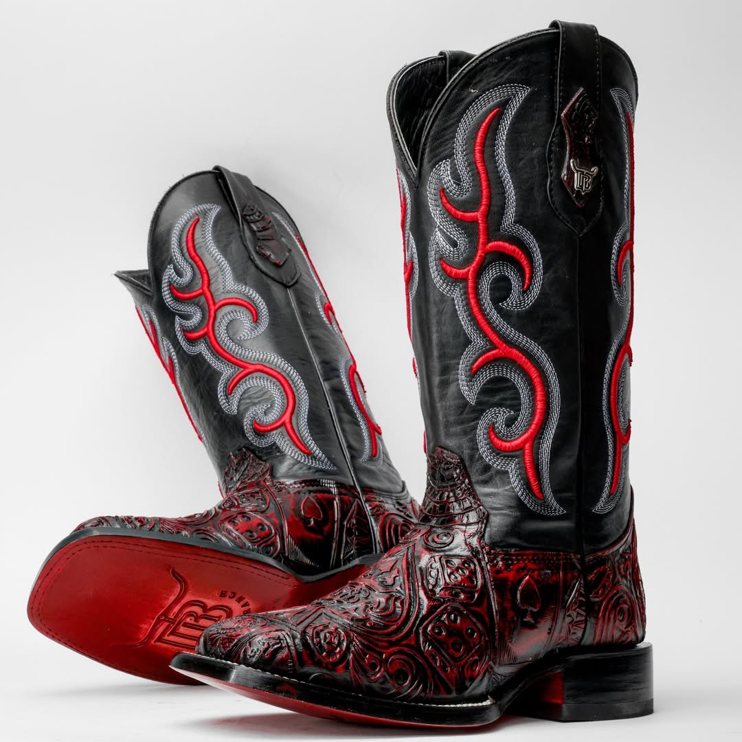 Ace Of Spades Red Wine Boots